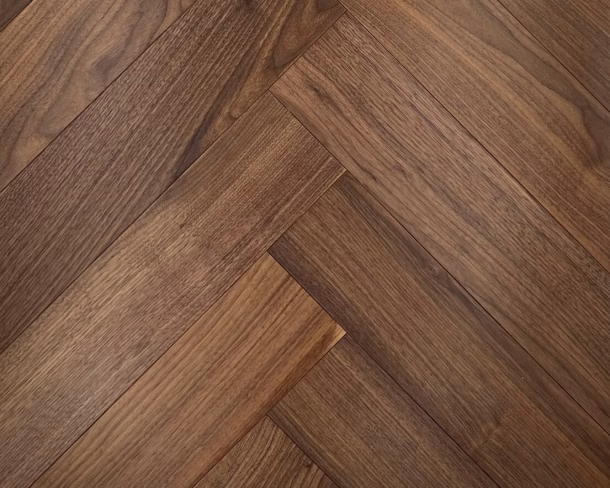 American Walnut Lacquered Parquet Engineered Floor 
