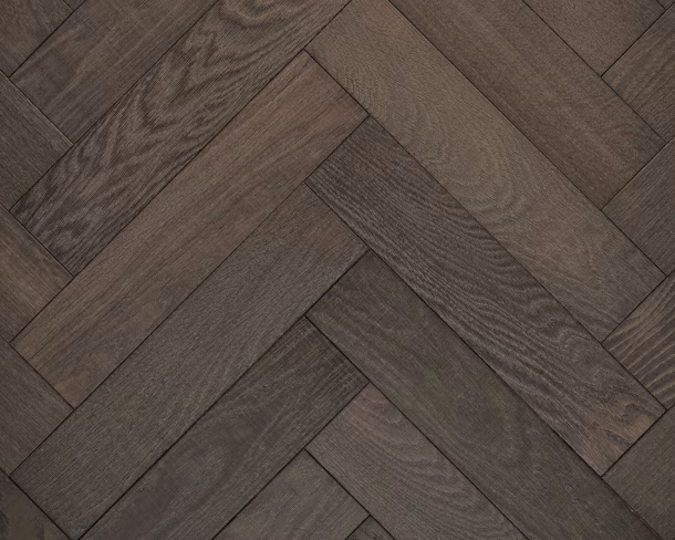 Elephant Grey Herringbone Bandsawn Engineered Floor 