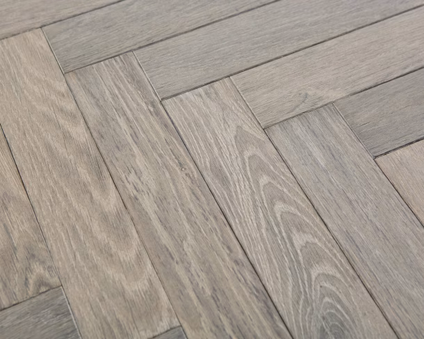 Silver Washed Parquet Engineered Floor 